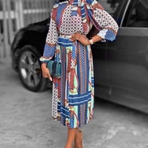 ZARA Skirt | part of Skirt set / Coord Set | Chain Print High Waisted Pleated